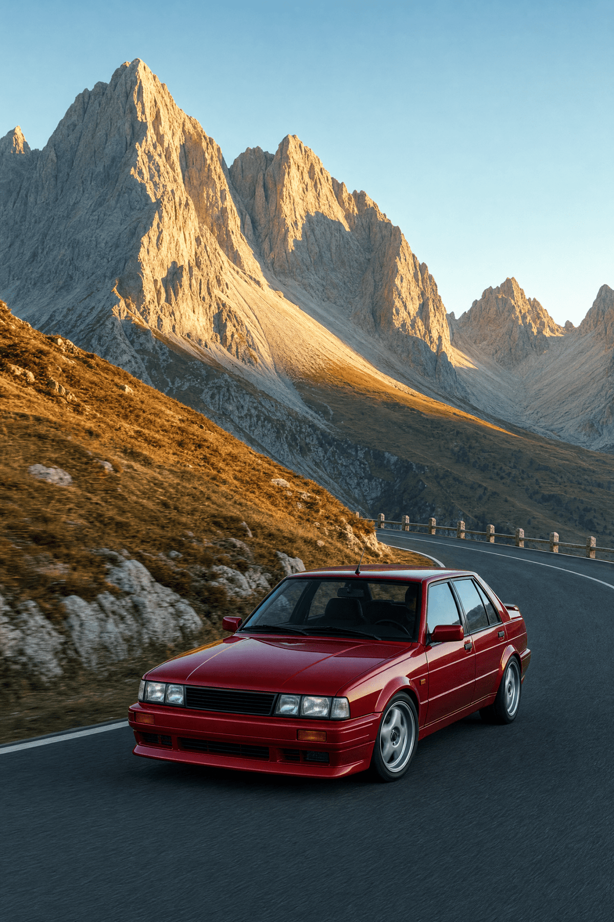 Alpine Redline Sports Saloon Poster — Golden Pass Drive - Redline
